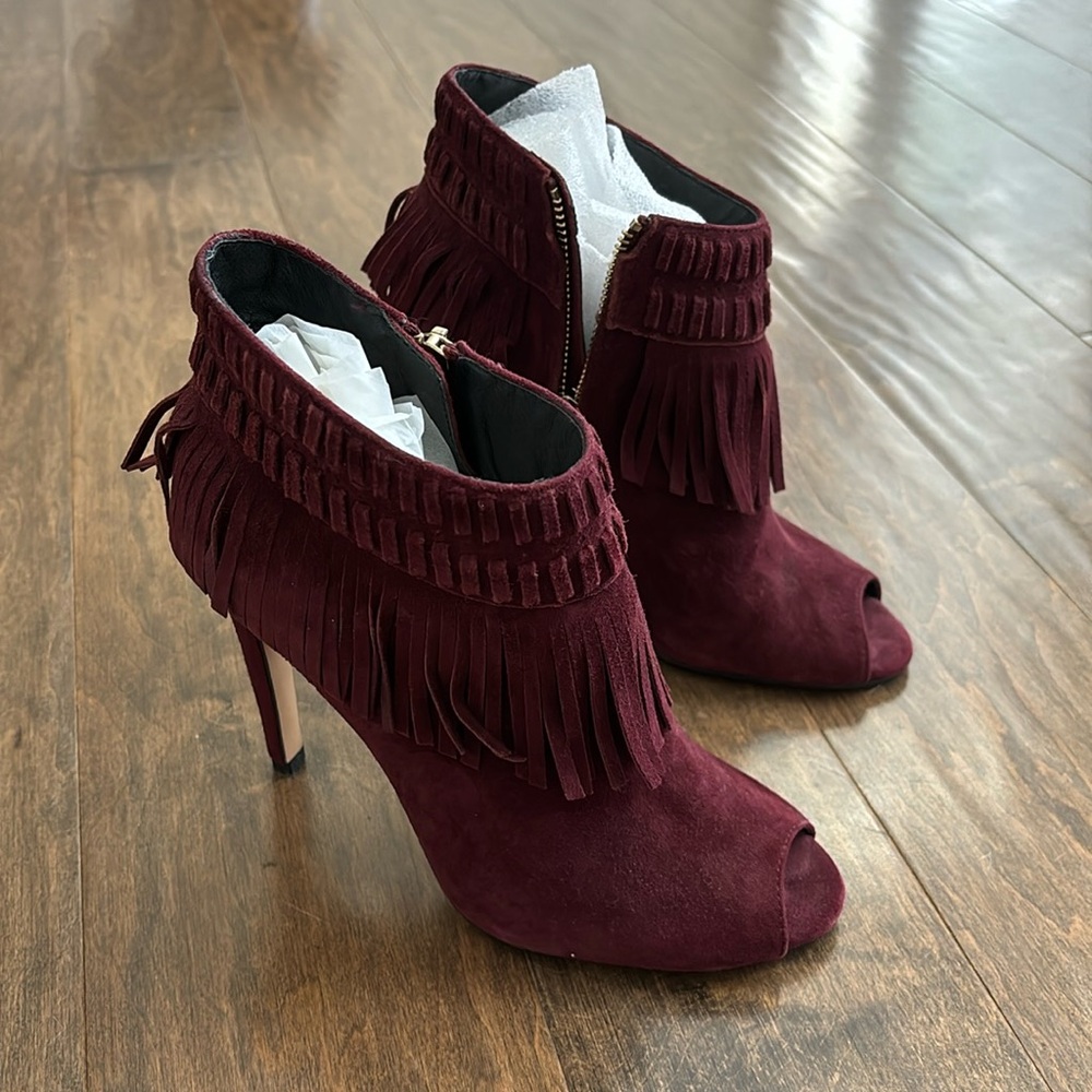 Maroon high heels